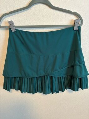 Women’s Teal Green Layered Pleated Mini Skirt